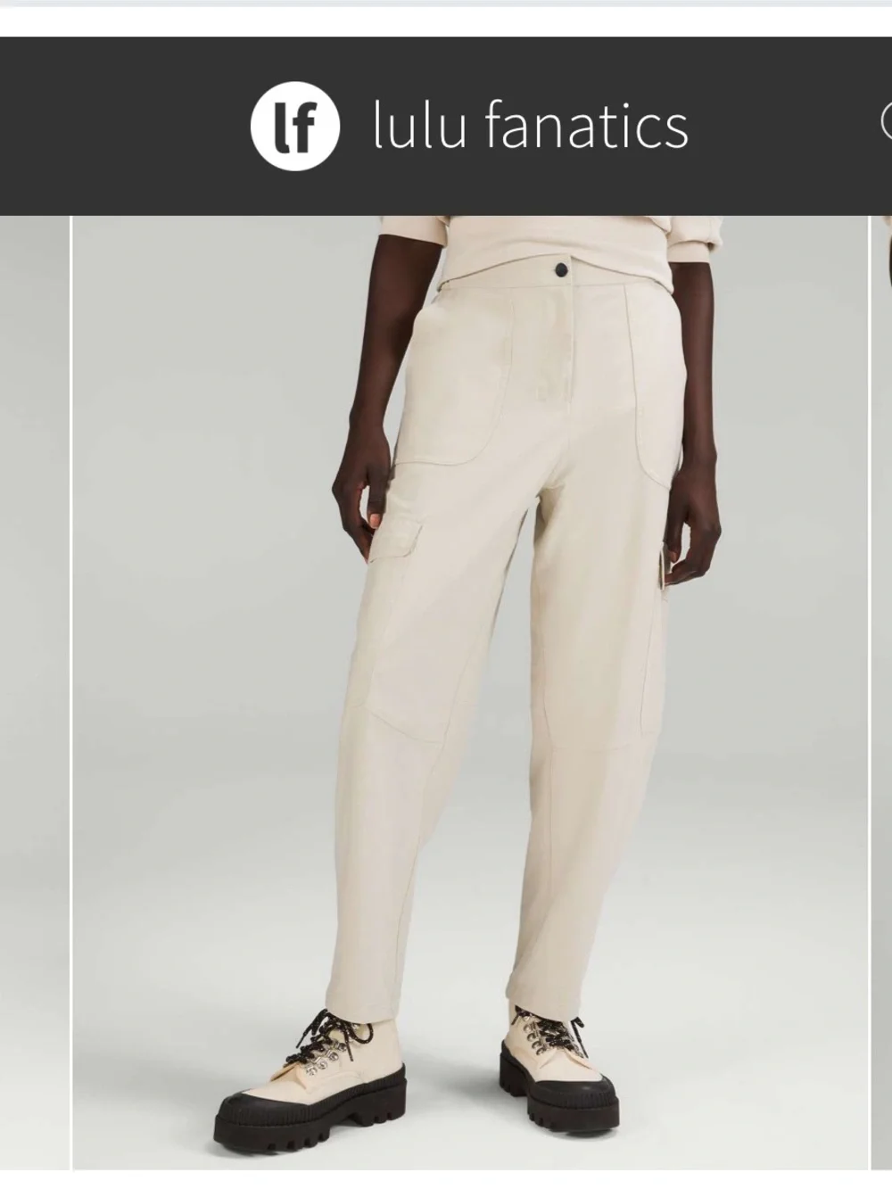 Lululemon Light Utilitech Cargo Pocket High-Rise Pant Sz 25 / 0 Natural Ivory